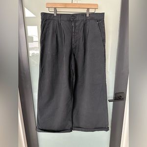 MOTHER Charcoal Wide Leg Pants Pouty Puff Crop Cuff